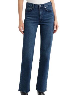 Rag & Bone Harlow Mid Rise Straight Leg Jeans in Teo